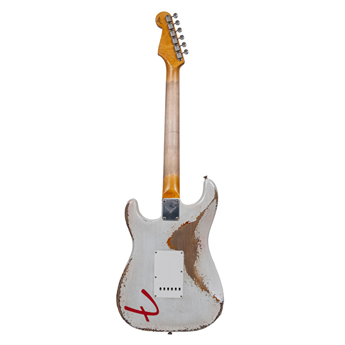 Fender Custom Shop Masterbuilt Andy Hicks 1961 Stratocaster Heavy Relic Olympic White Over 3 Ton Sunburst Elektro Gitar